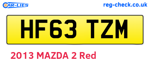 HF63TZM are the vehicle registration plates.