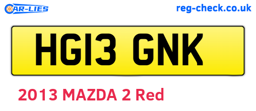 HG13GNK are the vehicle registration plates.