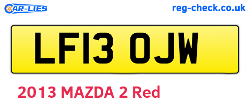 LF13OJW are the vehicle registration plates.