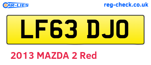 LF63DJO are the vehicle registration plates.