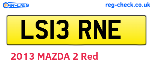 LS13RNE are the vehicle registration plates.