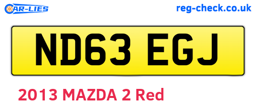 ND63EGJ are the vehicle registration plates.