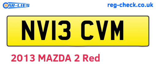 NV13CVM are the vehicle registration plates.