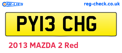 PY13CHG are the vehicle registration plates.