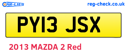 PY13JSX are the vehicle registration plates.