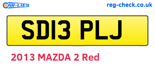 SD13PLJ are the vehicle registration plates.