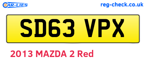 SD63VPX are the vehicle registration plates.
