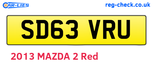 SD63VRU are the vehicle registration plates.