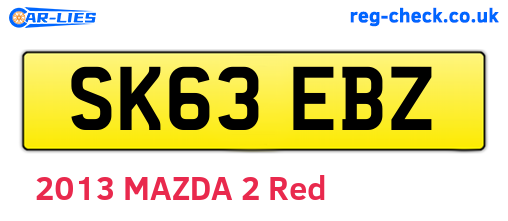 SK63EBZ are the vehicle registration plates.