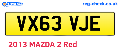 VX63VJE are the vehicle registration plates.