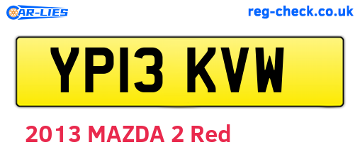 YP13KVW are the vehicle registration plates.