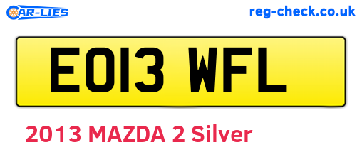 EO13WFL are the vehicle registration plates.