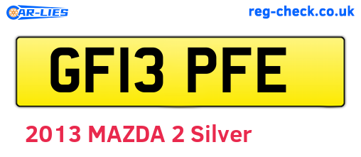 GF13PFE are the vehicle registration plates.