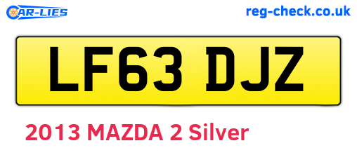 LF63DJZ are the vehicle registration plates.