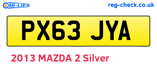 PX63JYA are the vehicle registration plates.