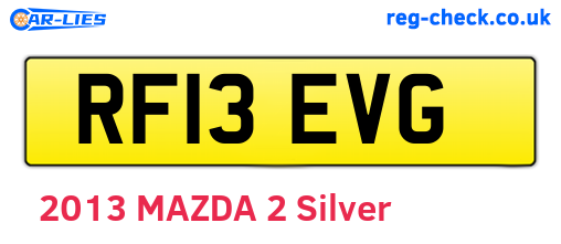 RF13EVG are the vehicle registration plates.