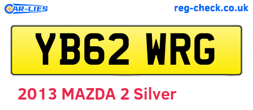 YB62WRG are the vehicle registration plates.