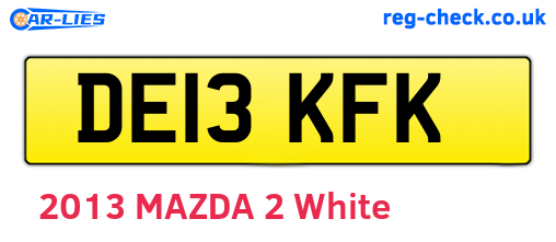 DE13KFK are the vehicle registration plates.