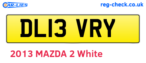 DL13VRY are the vehicle registration plates.