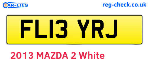FL13YRJ are the vehicle registration plates.