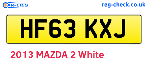 HF63KXJ are the vehicle registration plates.