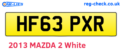 HF63PXR are the vehicle registration plates.