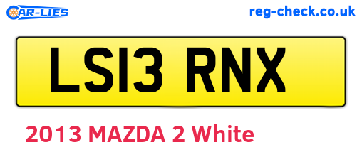 LS13RNX are the vehicle registration plates.