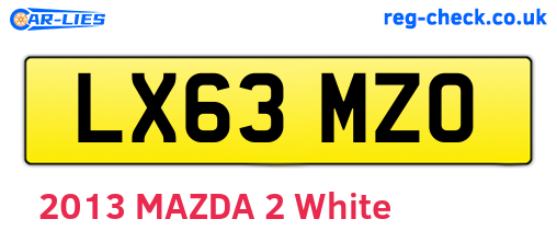LX63MZO are the vehicle registration plates.