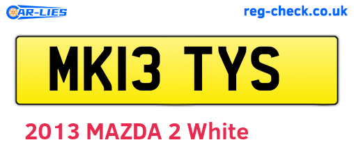 MK13TYS are the vehicle registration plates.