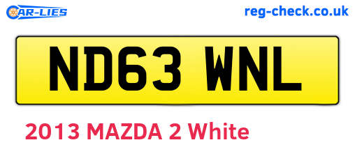 ND63WNL are the vehicle registration plates.