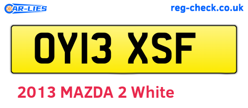 OY13XSF are the vehicle registration plates.