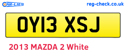 OY13XSJ are the vehicle registration plates.