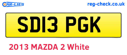 SD13PGK are the vehicle registration plates.