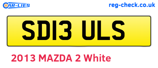 SD13ULS are the vehicle registration plates.
