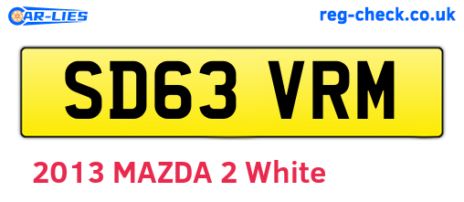 SD63VRM are the vehicle registration plates.