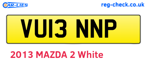 VU13NNP are the vehicle registration plates.