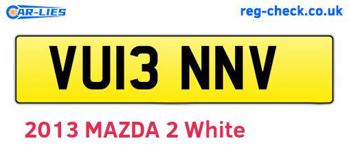 VU13NNV are the vehicle registration plates.