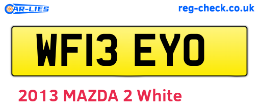 WF13EYO are the vehicle registration plates.