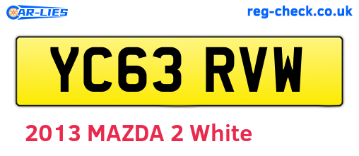 YC63RVW are the vehicle registration plates.