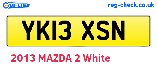 YK13XSN are the vehicle registration plates.