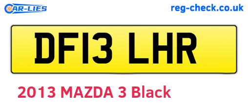 DF13LHR are the vehicle registration plates.
