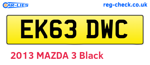 EK63DWC are the vehicle registration plates.