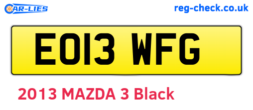 EO13WFG are the vehicle registration plates.