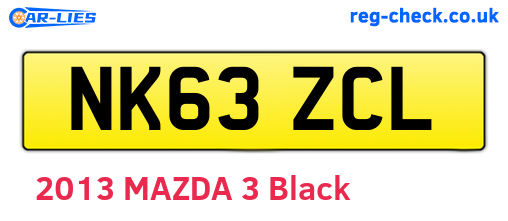 NK63ZCL are the vehicle registration plates.