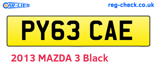 PY63CAE are the vehicle registration plates.
