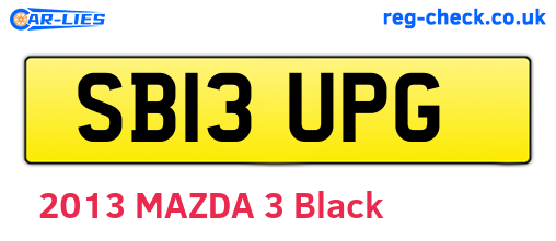 SB13UPG are the vehicle registration plates.