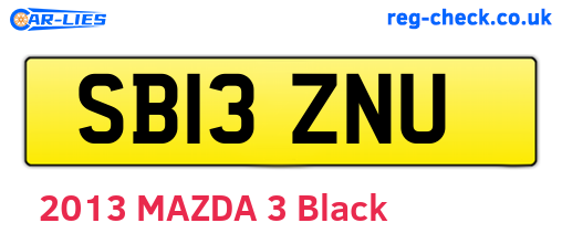 SB13ZNU are the vehicle registration plates.