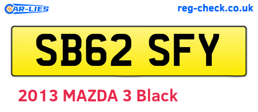 SB62SFY are the vehicle registration plates.