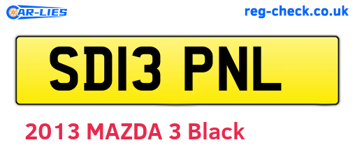 SD13PNL are the vehicle registration plates.