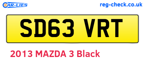 SD63VRT are the vehicle registration plates.